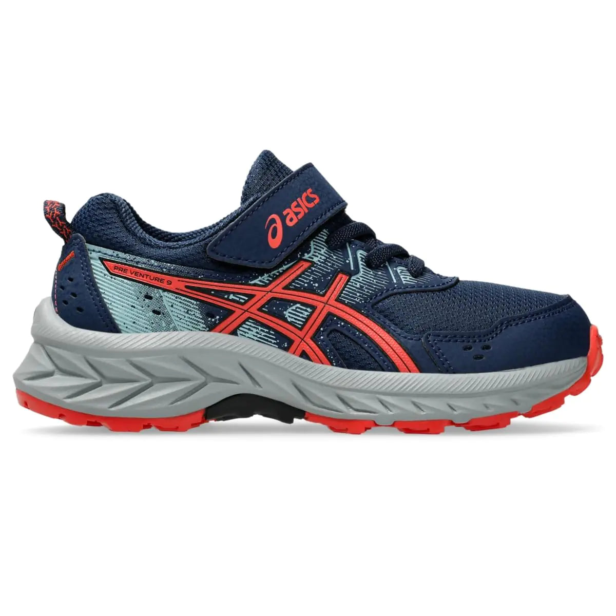 ASICS Kids PRE Venture 9 Pre-School Running Shoes 3 Night Sky/RED Snapper